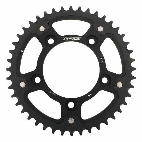 SUPERSPROX REAR STEALTH SPROCKET ALU/STL 44T-520 BLK DUC RST-743-44-BLK
