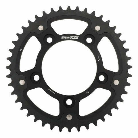 SUPERSPROX REAR STEALTH SPROCKET ALU/STL 44T-520 BLK DUC RST-743-44-BLK