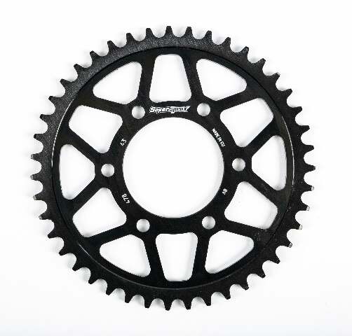SUPERSPROX REAR EDGE SPROCKET STEEL 43T-520 BLK KAW/POL RFA-478-43-BLK