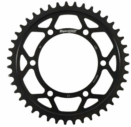 SUPERSPROX REAR EDGE SPROCKET STEEL 43T-525 BLK SUZ/YAM RFA-480-43-BLK