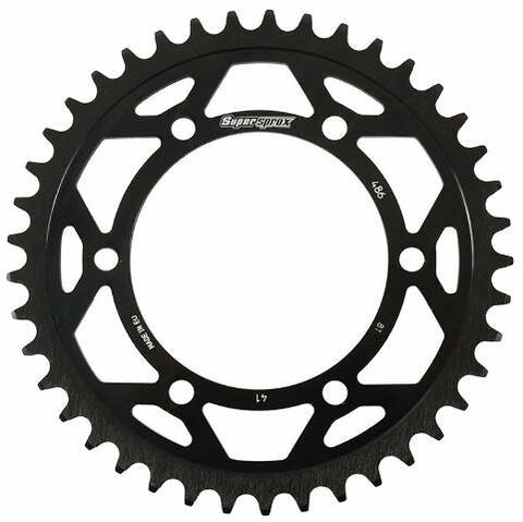 SUPERSPROX REAR EDGE SPROCKET STEEL 41T-520 BLK HON/KAW/SUZ/YAM RFA-486-41-BLK