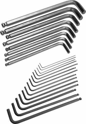 PERFORMANCE TOOL 22 PC SAE/MET BALL END HEX SET W80280