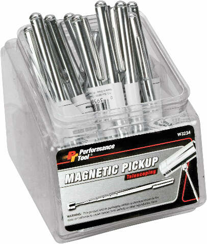 PERFORMANCE TOOL POCKET MAGNET RETRIEVER/12 PK W/FISHBOWL COUNTER DISPLAY W3234
