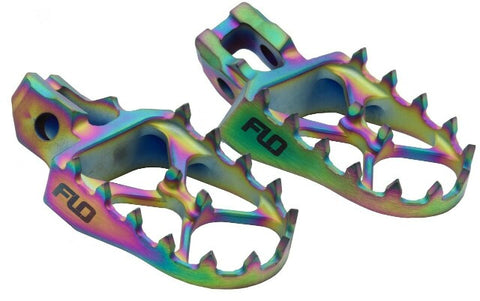 FLO MOTORSPORTS TITANIUM FOOT PEGS JET FUEL HON/KAW TI-792JET