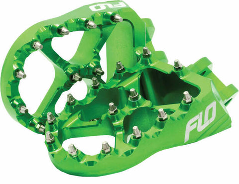 FLO MOTORSPORTS PRO SERIES FOOT PEGS GREEN FPEG-792G