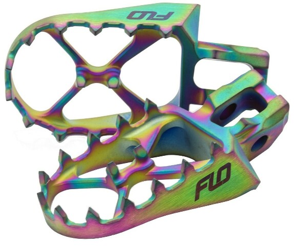 FLO MOTORSPORTS TITANIUM FOOT PEGS JET FUEL YAM TI-793JET