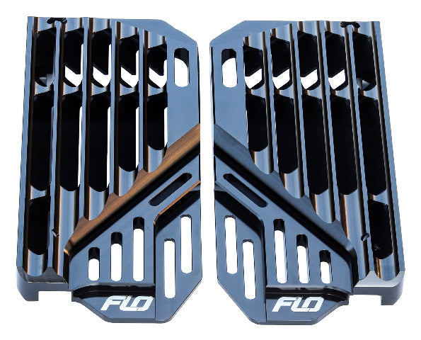 FLO MOTORSPORTS HIGH FLOW RADIATOR BRACES BLACK FLO753-3BLK
