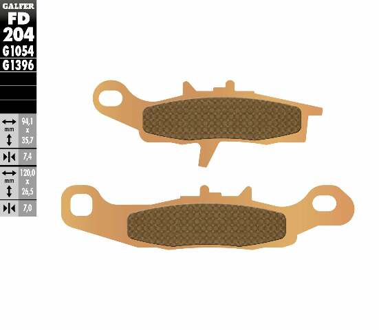 GALFER BRAKE PADS SINTERED FD204G1396 FD204G1396