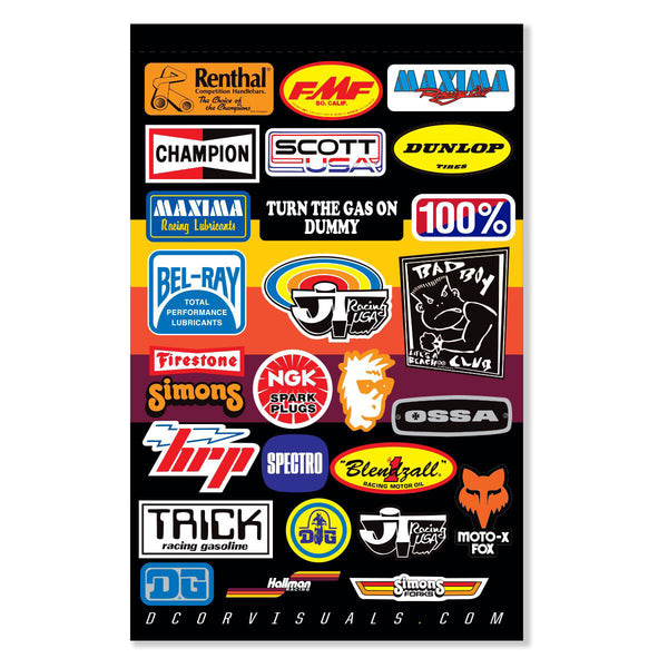 D-COR DECAL SHEET THROWBACK MX 12MIL 40-90-122