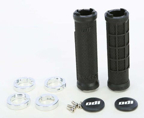 ODI ATV RUFFIAN HALF WAFFLE GRIP BLACK/SILVER J32RFB-S