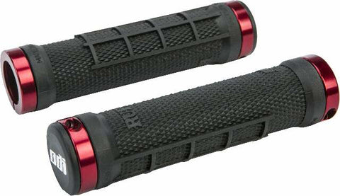 ODI ATV RUFFIAN HALF WAFFLE GRIP BLACK/RED J32RFB-R