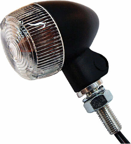 K&S TURN SIGNAL STYLE 1 BLACK W/CLEAR LENS 25-8324BK