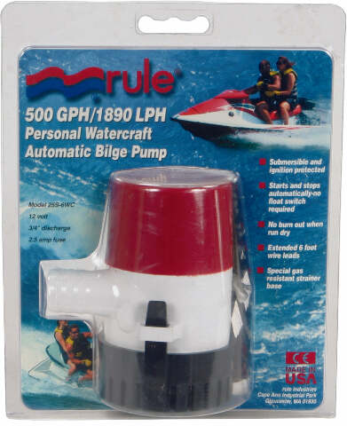 RULE AUTOMATIC BILGE PUMP 500 GPH 25SA-6WC