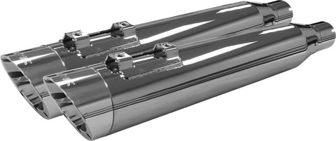 TBR COMP S SLIP-ON TOURING M8 CHROME W/SLASH POLISHED CAP 005-4560499D-PS