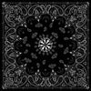 ZAN BANDANNA BLACK PAISLEY B001
