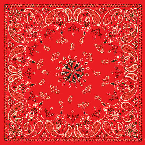 ZAN BANDANNA RED PAISLEY B003