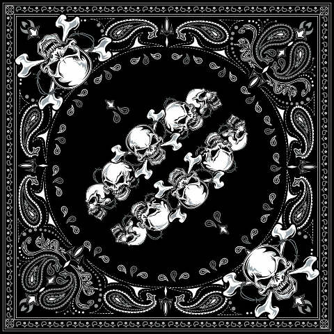 ZAN BANDANNA SKULL ROW B140