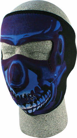 ZAN FULL FACE MASK BLUE CHROME SKULL WNFM024