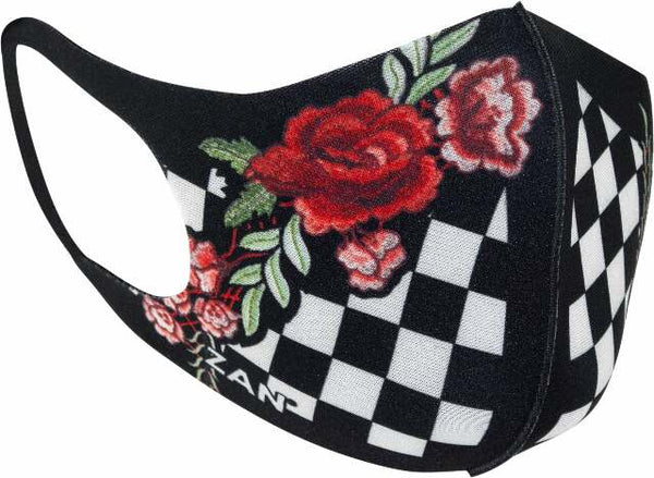ZAN LIGHTWEIGHT FACE MASK 2/PK CHECKERED FLORAL / BLACK FMLW421