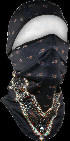 ZAN SPORTFLEX CONVERTIBLE BALACLAVA BLK/ORG BANDANA WB4L197