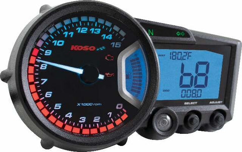 KOSO GP STYLE MULTI-FUNCTION GAUGE RX-2 BLACK PANEL BA010001