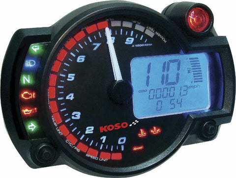 KOSO GP STYLE MULTI-FUNCTION RX-2N GAUGE BLACK PANEL 10 000 RPM BA015B15