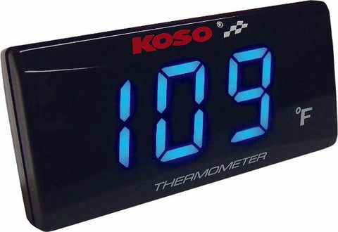KOSO SUPER SLIM TEMPERATURE GAUGE BLUE DISPLAY BA024B11
