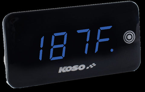 KOSO SUPER SLIM TOUCH SCREEN VOLT & TEMP GAUGE BLUE DISPLAY BA068040