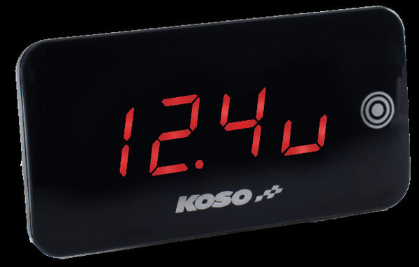 KOSO SUPER SLIM TOUCH SCREEN VOLT & TEMP GAUGE RED DISPLAY BA068041