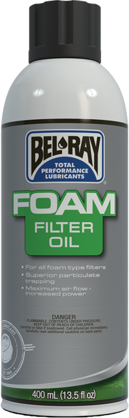 BEL-RAY FOAM FILTER OIL WATERPROOF SPRAY 400ML 99200-A400W