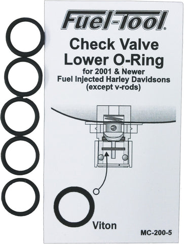 FUEL TOOL CHECK VALVE LOWER O-RINGS 5/PK MC200-5