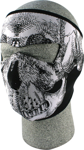 ZAN FULL FACE MASK BLACK/WHITE SKULL WNFM002