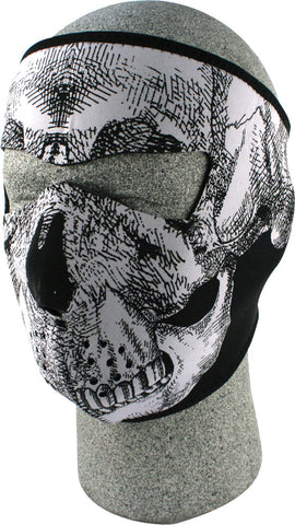ZAN FULL FACE MASK BLACK/WHITE SKULL WNFM002