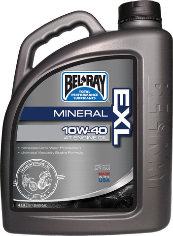 BEL-RAY EXL MINERAL 4T ENGINE OIL 10W-40 4L 99090-B4LW
