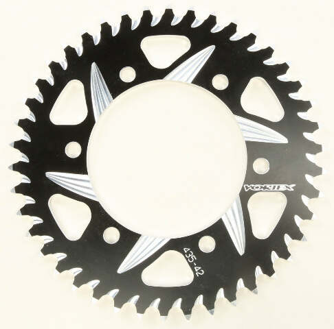 VORTEX REAR CAT5 SPROCKET ALUMINUM 42T-520 BLK KAW/SUZ/YAM 435ZK-42