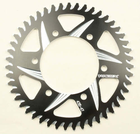 VORTEX REAR CAT5 SPROCKET ALUMINUM 47T-520 BLK KAW/SUZ/YAM 435ZK-47