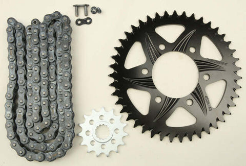 VORTEX SPROCKET/CHAIN KIT STL/ALU 15/43T BLK SX3 520-112L BLK CK4212
