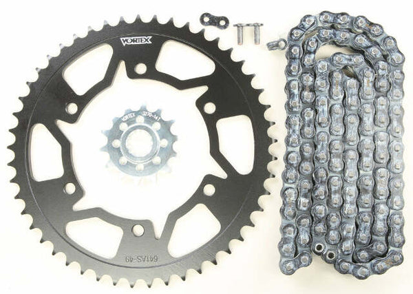 VORTEX SPROCKET/CHAIN KIT STL/STL 14/49T SIL SX3 520-108L BLK CK6266