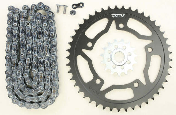 VORTEX SPROCKET/CHAIN KIT STL/STL 15/45T SIL SX3 520-114L BLK CK6291