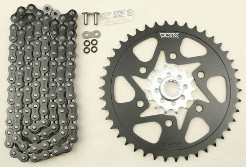 VORTEX SPROCKET/CHAIN KIT STL/STL 14/42T SIL SX3 520-108L BLK CK6352