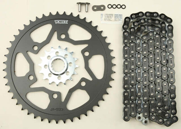 VORTEX SPROCKET/CHAIN KIT STL/STL 16/47T SIL RX3 520-116L BLK CK6361