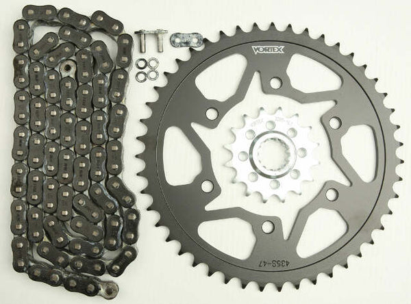 VORTEX SPROCKET/CHAIN KIT STL/STL 16/47T SIL RX3 520-118L BLK CK6362