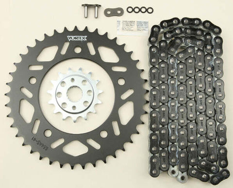 VORTEX SPROCKET/CHAIN KIT STL/STL 15/41T SIL RX3 520-114L BLK CK6375