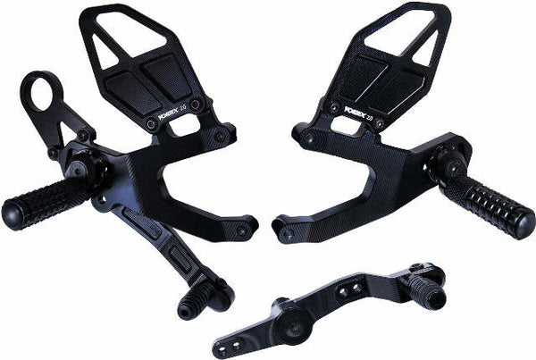 VORTEX REAR SET COMPLETE BLK BMW RS184K
