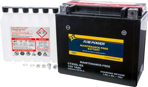 FIRE POWER BATTERY CTX20L-BS MAINTENANCE FREE CTX20L-BS
