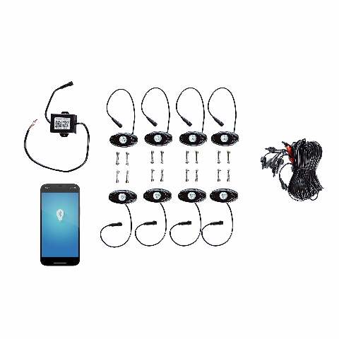 WHIP IT LED RGB ROCK LIGHT 8 PODS 3-118-8