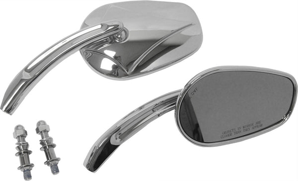 HARDDRIVE MIRRORS CHROME ARROW HEAD CHROME 18-244
