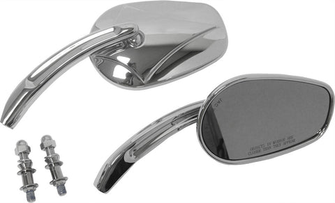 HARDDRIVE MIRRORS CHROME ARROW HEAD CHROME 18-244