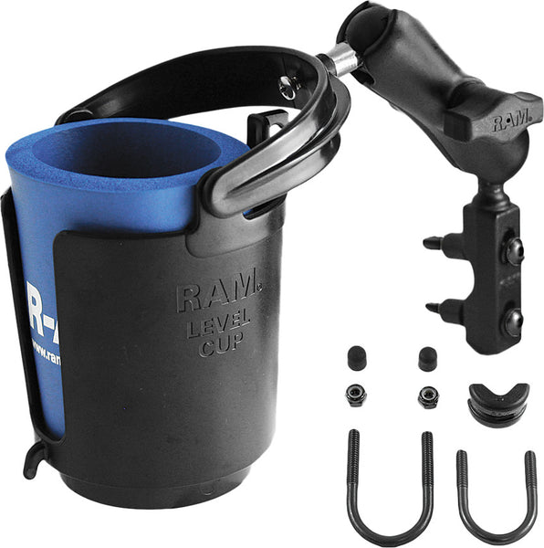 RAM BRAKE/CLUTCH RESERVOIR MOUNT W/SELF-LEVELING CUP HOLDER RAM-B-132-309