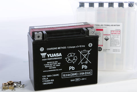 YUASA BATTERY YTX20H-BS MAINTENANCE FREE YUAM62RBH